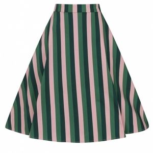 Collectif Striped Circle Skirt